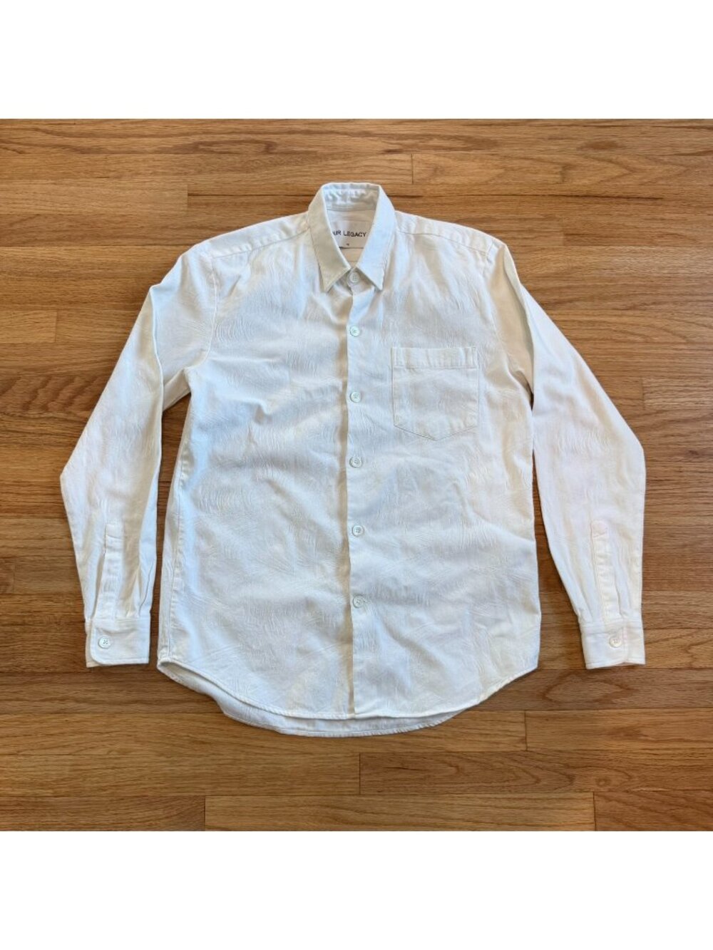 Our Legacy SS15 White Patten Woven Cotton Shirt Size 46